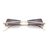 Womens Avant Garde Jewel Rhinestone Cross Bar Metal Rimless Rectangle Sunglasses