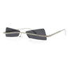 Womens Avant Garde Jewel Rhinestone Cross Bar Metal Rimless Rectangle Sunglasses