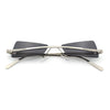 Womens Avant Garde Jewel Rhinestone Cross Bar Metal Rimless Rectangle Sunglasses