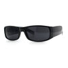 Mens Narrow Rectangle Cholo Gangster All Black Plastic Sunglasses