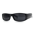 Mens Narrow Rectangle Cholo Gangster All Black Plastic Sunglasses