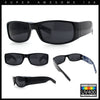 Mens Narrow Rectangle Cholo Gangster All Black Plastic Sunglasses