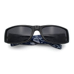 Mens Narrow Rectangle Cholo Gangster All Black Plastic Sunglasses