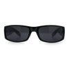 Mens Narrow Rectangle Cholo Gangster All Black Plastic Sunglasses
