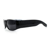 Mens Narrow Rectangle Cholo Gangster All Black Plastic Sunglasses