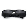 Mens Narrow Rectangle Cholo Gangster All Black Plastic Sunglasses