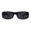 Mens Narrow Rectangle Cholo Gangster All Black Plastic Sunglasses
