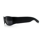 Mens Narrow Rectangle Cholo Gangster All Black Plastic Sunglasses