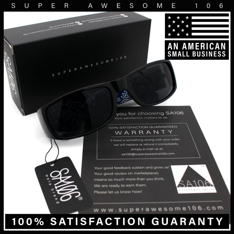 Mens Narrow Rectangle Cholo Gangster All Black Plastic Sunglasses