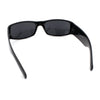 Mens Narrow Rectangle Cholo Gangster All Black Plastic Sunglasses