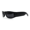 Mens Narrow Rectangle Cholo Gangster All Black Plastic Sunglasses