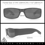 Mens Narrow Rectangle Cholo Gangster All Black Plastic Sunglasses