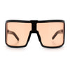 Fancy Large Oversized Curved Panel Monoblock Shield Sport Plastic Sunglasses