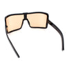 Fancy Large Oversized Curved Panel Monoblock Shield Sport Plastic Sunglasses