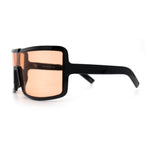 Fancy Large Oversized Curved Panel Monoblock Shield Sport Plastic Sunglasses