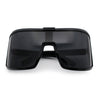 Fancy Large Oversized Curved Panel Monoblock Shield Sport Plastic Sunglasses