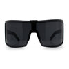 Fancy Large Oversized Curved Panel Monoblock Shield Sport Plastic Sunglasses