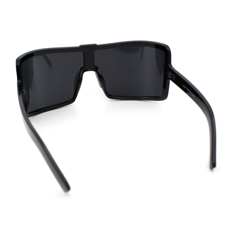 Fancy Large Oversized Curved Panel Monoblock Shield Sport Plastic Sunglasses