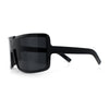 Fancy Large Oversized Curved Panel Monoblock Shield Sport Plastic Sunglasses