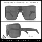 Fancy Large Oversized Curved Panel Monoblock Shield Sport Plastic Sunglasses