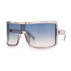 Fancy Large Oversized Curved Panel Monoblock Shield Sport Plastic Sunglasses