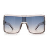 Fancy Large Oversized Curved Panel Monoblock Shield Sport Plastic Sunglasses