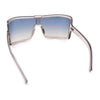 Fancy Large Oversized Curved Panel Monoblock Shield Sport Plastic Sunglasses