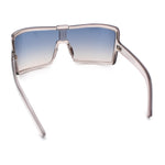 Fancy Large Oversized Curved Panel Monoblock Shield Sport Plastic Sunglasses