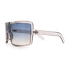 Fancy Large Oversized Curved Panel Monoblock Shield Sport Plastic Sunglasses