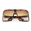 Fancy Large Oversized Curved Panel Monoblock Shield Sport Plastic Sunglasses