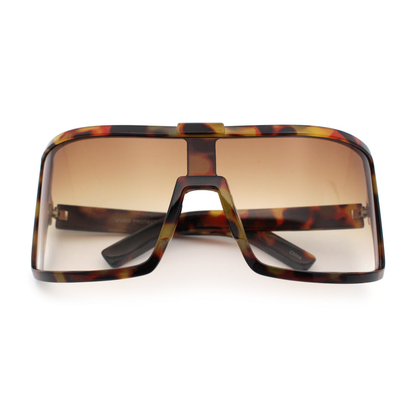 Fancy Large Oversized Curved Panel Monoblock Shield Sport Plastic Sunglasses