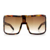 Fancy Large Oversized Curved Panel Monoblock Shield Sport Plastic Sunglasses