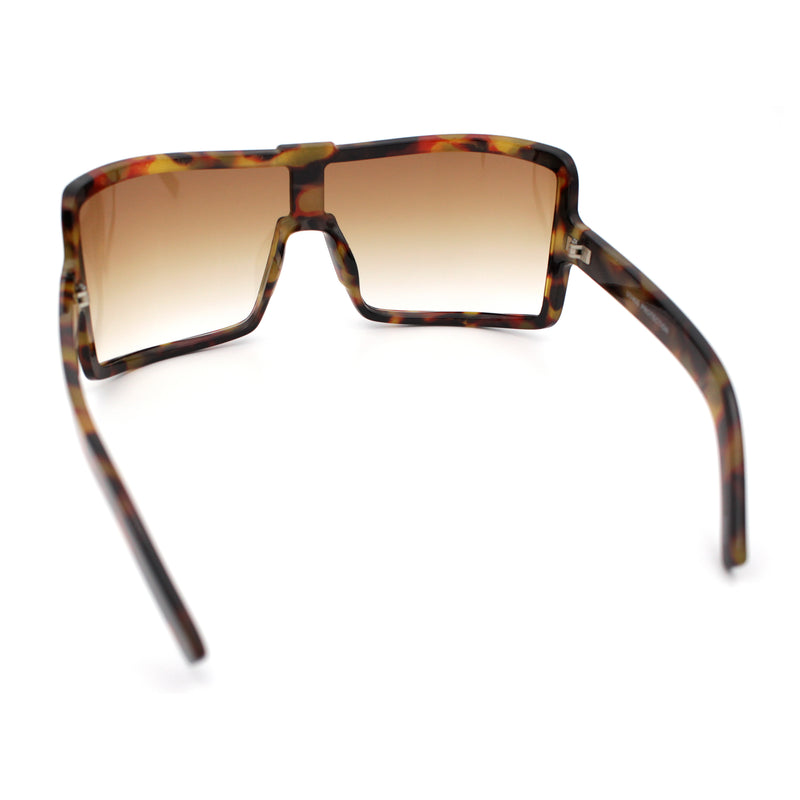 Fancy Large Oversized Curved Panel Monoblock Shield Sport Plastic Sunglasses