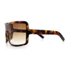 Fancy Large Oversized Curved Panel Monoblock Shield Sport Plastic Sunglasses
