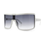 Fancy Large Oversized Curved Panel Monoblock Shield Sport Plastic Sunglasses
