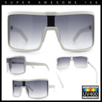 Fancy Large Oversized Curved Panel Monoblock Shield Sport Plastic Sunglasses