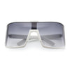 Fancy Large Oversized Curved Panel Monoblock Shield Sport Plastic Sunglasses