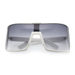 Fancy Large Oversized Curved Panel Monoblock Shield Sport Plastic Sunglasses