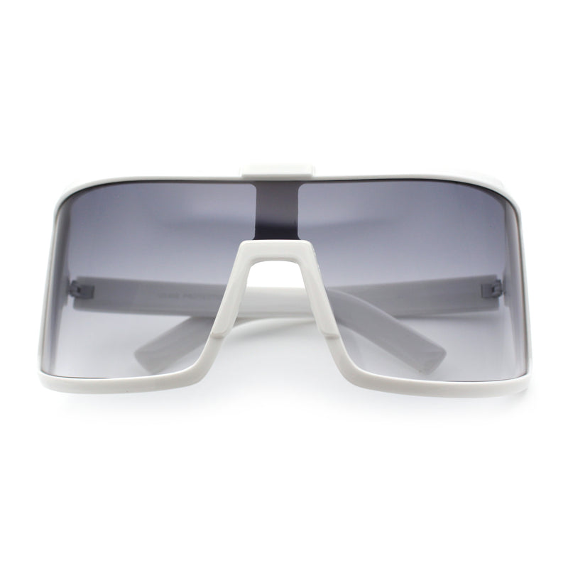 Fancy Large Oversized Curved Panel Monoblock Shield Sport Plastic Sunglasses