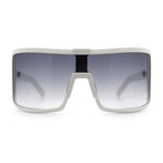 Fancy Large Oversized Curved Panel Monoblock Shield Sport Plastic Sunglasses