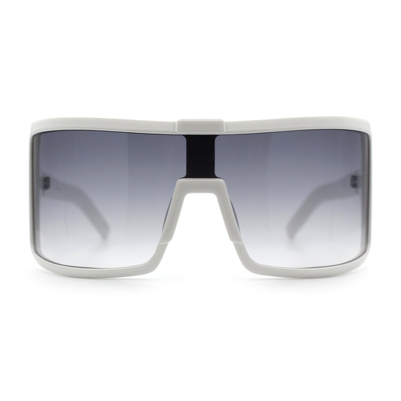 Fancy Large Oversized Curved Panel Monoblock Shield Sport Plastic Sunglasses