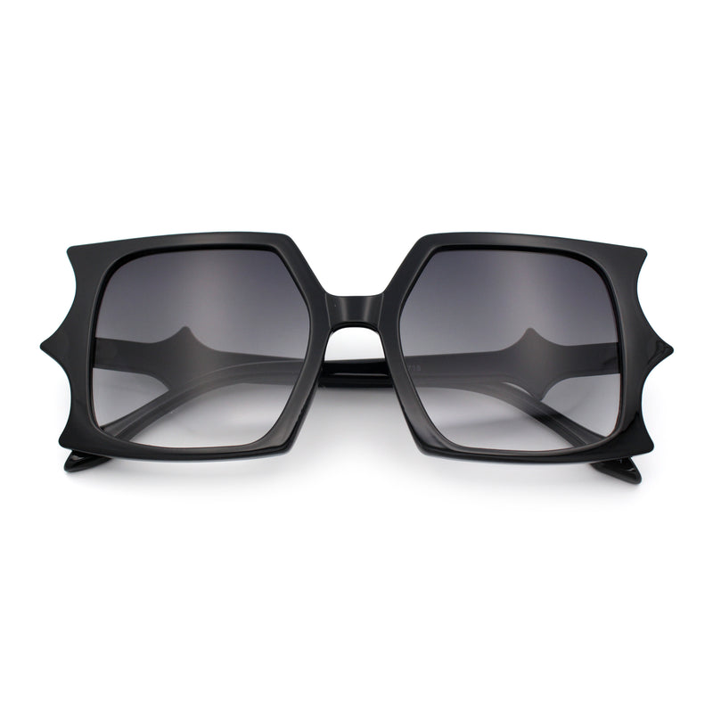 Womens Bat Wing Oversized Rectangular Plastic Fashion Sunglasses