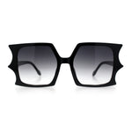 Womens Bat Wing Oversized Rectangular Plastic Fashion Sunglasses