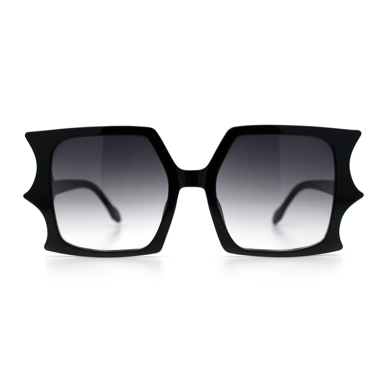 Womens Bat Wing Oversized Rectangular Plastic Fashion Sunglasses
