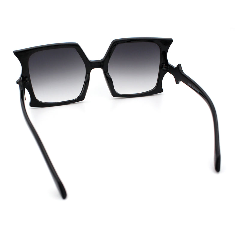 Womens Bat Wing Oversized Rectangular Plastic Fashion Sunglasses