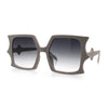 Womens Bat Wing Oversized Rectangular Plastic Fashion Sunglasses
