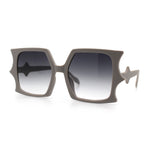 Womens Bat Wing Oversized Rectangular Plastic Fashion Sunglasses