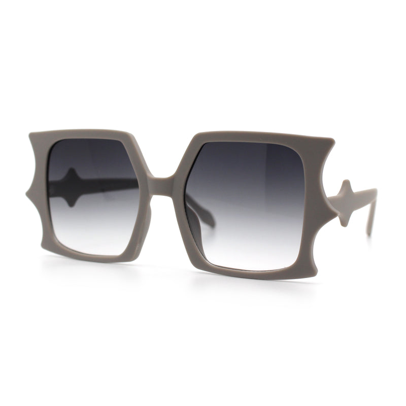 Womens Bat Wing Oversized Rectangular Plastic Fashion Sunglasses