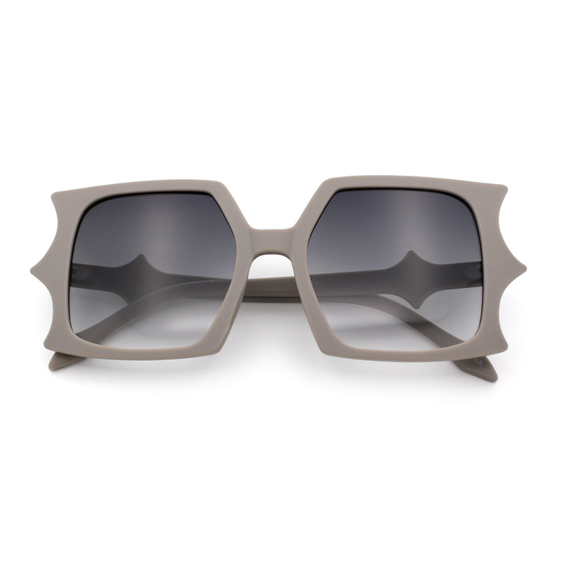 Womens Bat Wing Oversized Rectangular Plastic Fashion Sunglasses