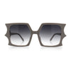 Womens Bat Wing Oversized Rectangular Plastic Fashion Sunglasses